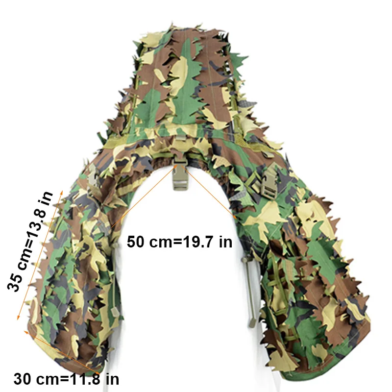 Фото Тактический маскировочный костюм, дышащий капюшон Ghillie Viper с объемными полосками и снайперским пальто для военных игр, охоты, CS №3