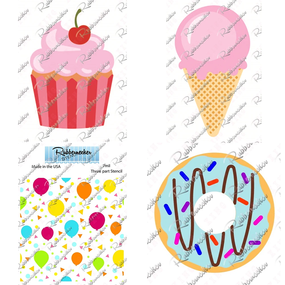 

New Doughnut Cupcake Ice Cream Cone Metal Cutting Dies Diy Birthday Balloons Stencils Decoration Embossing Craft Album Card Mold