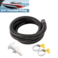 flexible bilge pump hose installation kit 34 inch diameter 6 6 ft for boats with 2 clamps and thru hull fitting