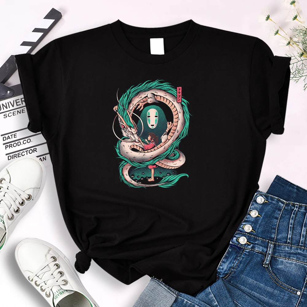 

Женская футболка с аниме принтом, футболка с японским анимационным принтом персонажа, Женская Повседневная хлопковая футболка с короткими рукавами, женская одежда
