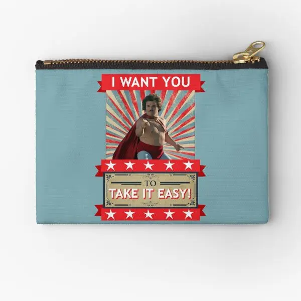 

Nacho Libre I Want You To Take It Easy Zipper Pouches Women Pure Wallet Small Storage Socks Cosmetic Money Bag Men Key