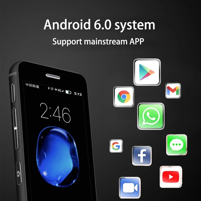 UNIWA S9X Ultra Slim Mini 3G WCDMA Smartphone Melrose  Android 5.1 2.5 Inch 1G RAM 8GB ROM WiFi Cellphones Quad Core Camer