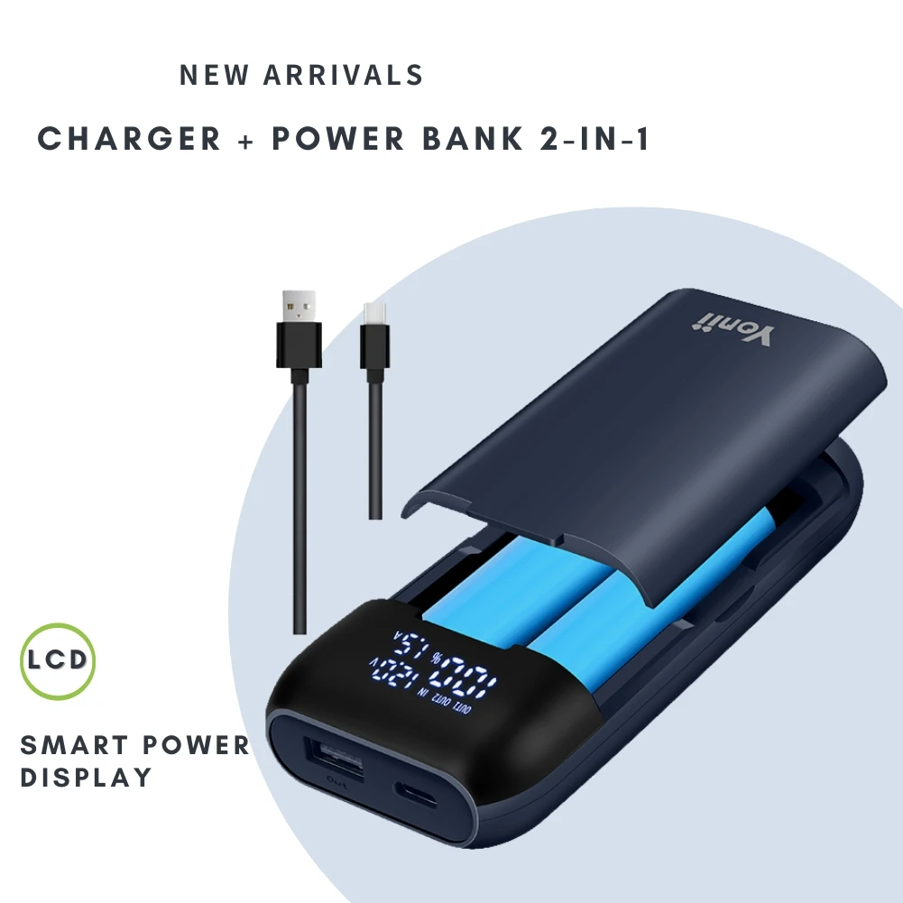 

Charger BLACK PD2C Power Bank Fast Charging Type-C Input USB Charger 18700 20700 20700 21700 18650 Battery Charger