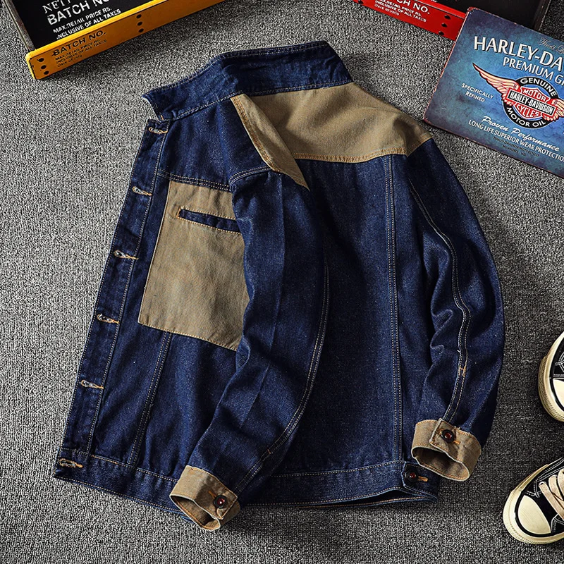 

High quality Autumn and winter denim coat Men's brand ins loose Korean fashion work clothes, handsome jackets, men