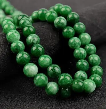 

12mm jades round necklace 8/10mm Natural Stone Green Angelite Jades chalcedony Round Spacer Loose Beads For Jewelry