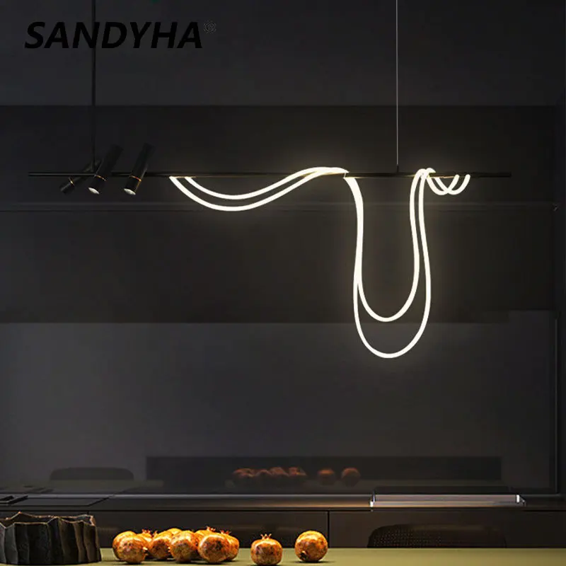 

Nordic Long Flexible Hose Chandeliers Spotlight Led Pendant Light for Dining Room Kitchen Island Lustres Hanging Lamp Lamparas