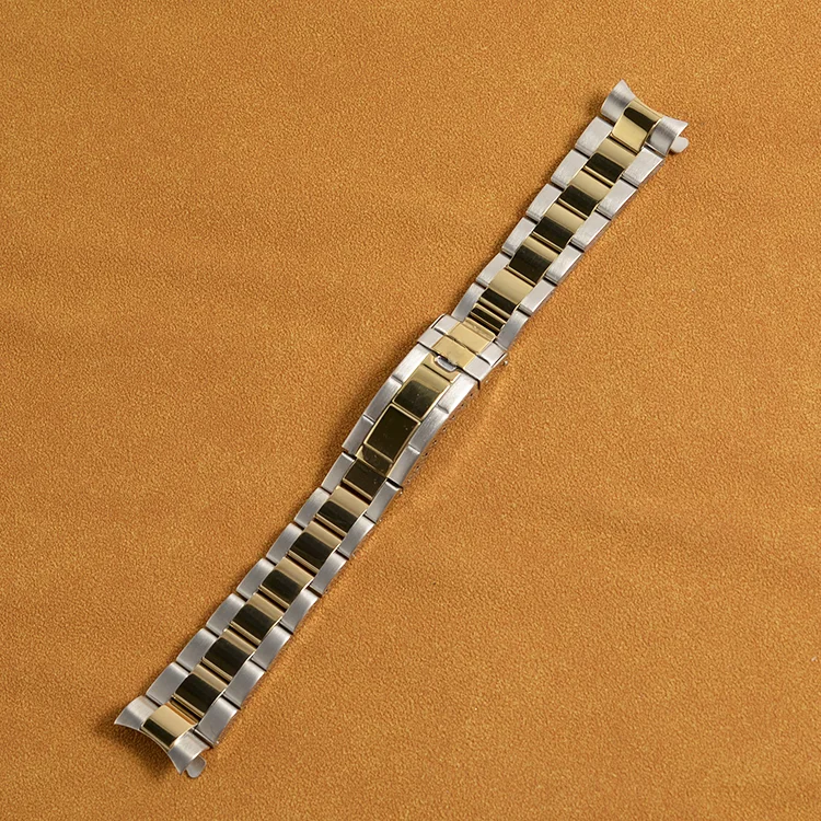 20mm Curved End Oyster Stainless Steel Solid Bracelet Watch Strap For Rolex Watch Band