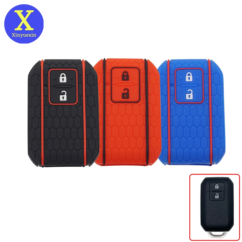 Silicone Rubber Car Key Cover Case Set for Suzuki Ertiga Swift 2017 Wagon R Japanese Monopoly Type 3c 2 Buttons Remote Holder