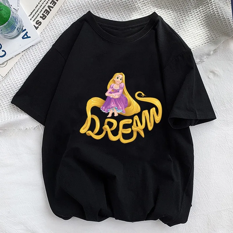 

Rapunzel Dream Unisex Cartoon Men's Shirts Oversize Women's T-shirt 100% Cotton Anime Clothes Korean Clothing Summer Tops Tees