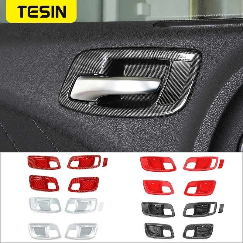 

Декоративная крышка TESIN для внутренней дверной ручки автомобиля, наклейки на отделку для зарядного устройства Dodger/Chrysler 300C 2011-2021, аксессуары ...
