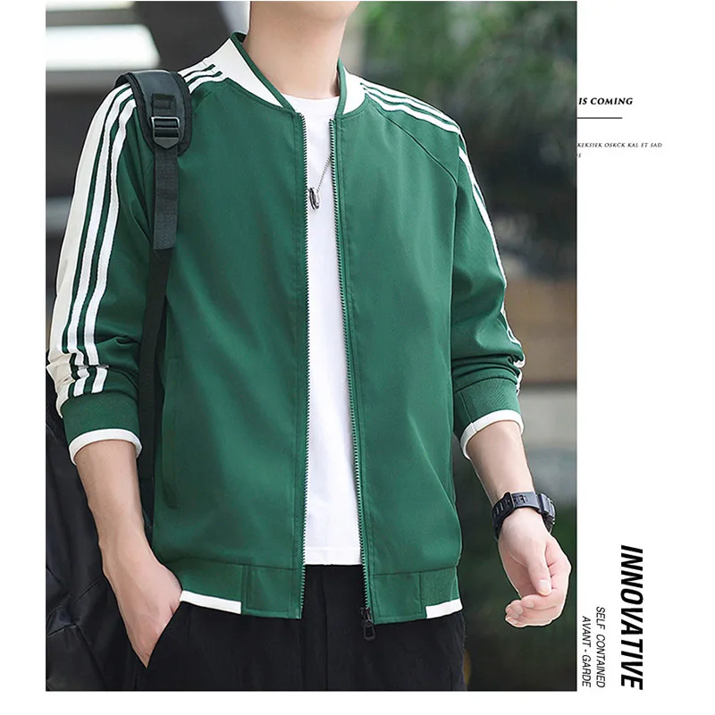 

Spring Bomber Jacket Men Fashion Clothing Thin Lightweight Casual Jacket Men Stand Collar Casual Slim Fit Baseball Collar Coats