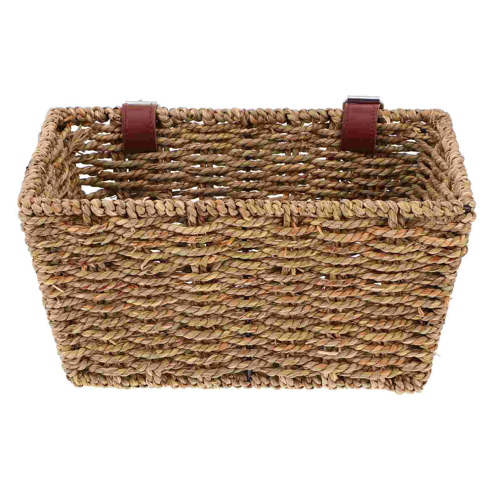 

Bicycle Basket Front Bike Accessory Weaving Craft Detachable Braid Accessories Delicate Electric Storage Riding