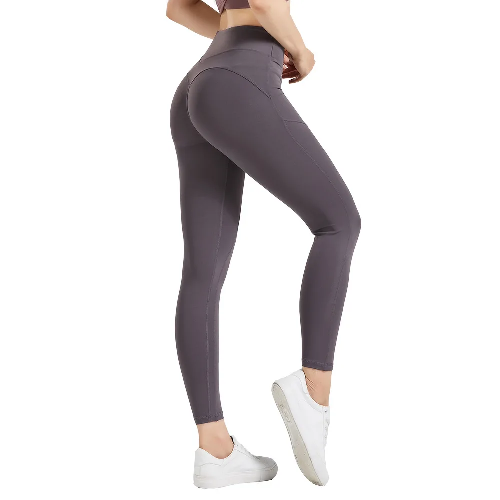 

Женские спортивные бесшовные леггинсы для фитнеса, эластичные однотонные леггинсы с высокой талией для йоги, тренировок в тренажерном зале, женские штаны для бега