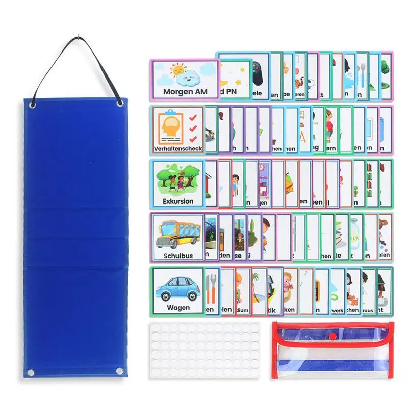 

Kids Daily Routine Chart Waterproof German Preschool Calendar For Classroom 70 Cards Preschool Learning Activities Pocket Chart