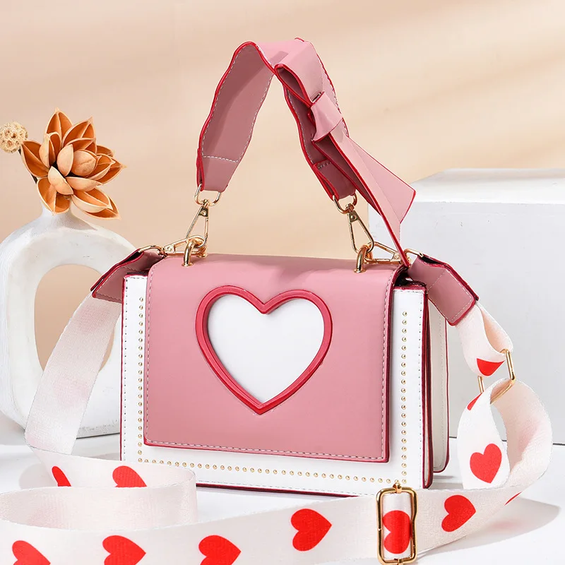

Sweet Love Small Bag Female New Fashion Shoulder Bag Handheld Senior Temperament Ladies Crossbody Small Square Bag Bolso Mujer