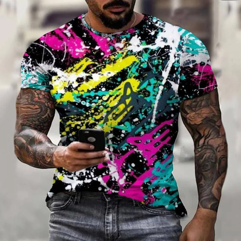 

Street Graffiti Art Graphic Print Summer T Shirt Men 3D Printed T-shirts Casual Harajuku Tshirt Streetwear Tops