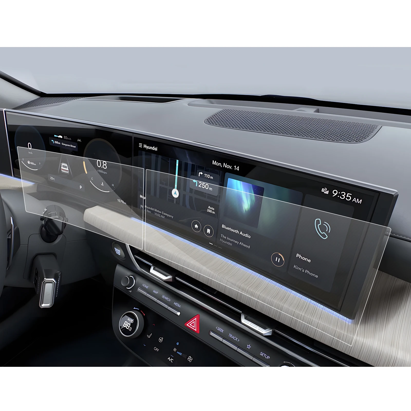 

RUIYA для Hyundai Santa Fe 2024 2025 автомобиль навигации и ЖК-прибор Nano экран протектор Авто интерьер Санта Фе аксессуары 2024