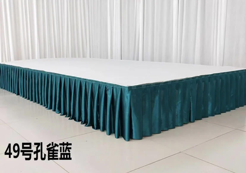 

Free Shipping Ice Silk Banquet Table Skirt Wedding Backdrop For Tablecloth Table Cover Wedding Stage Table Skirting Decoration