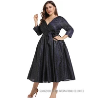toleen plus size women clothing sexy african evening dress for party festival 2022 black lace half long sleeves elegant dress