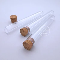 50pcslot lab 20153mm plastic test tubes with cork cap 35ml wedding favours round bottom candy vial container