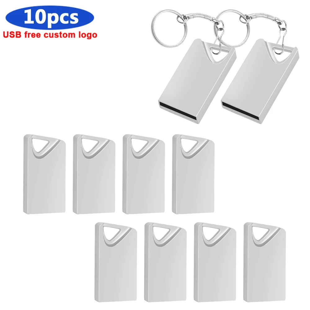 

10pcs New Super Mini Metal Usb Flash Drive 4G 8G 16G Pen Drive 32GB High Speed Memory Stick U Disk 64G Pendrive 2.0 Memoria Usb