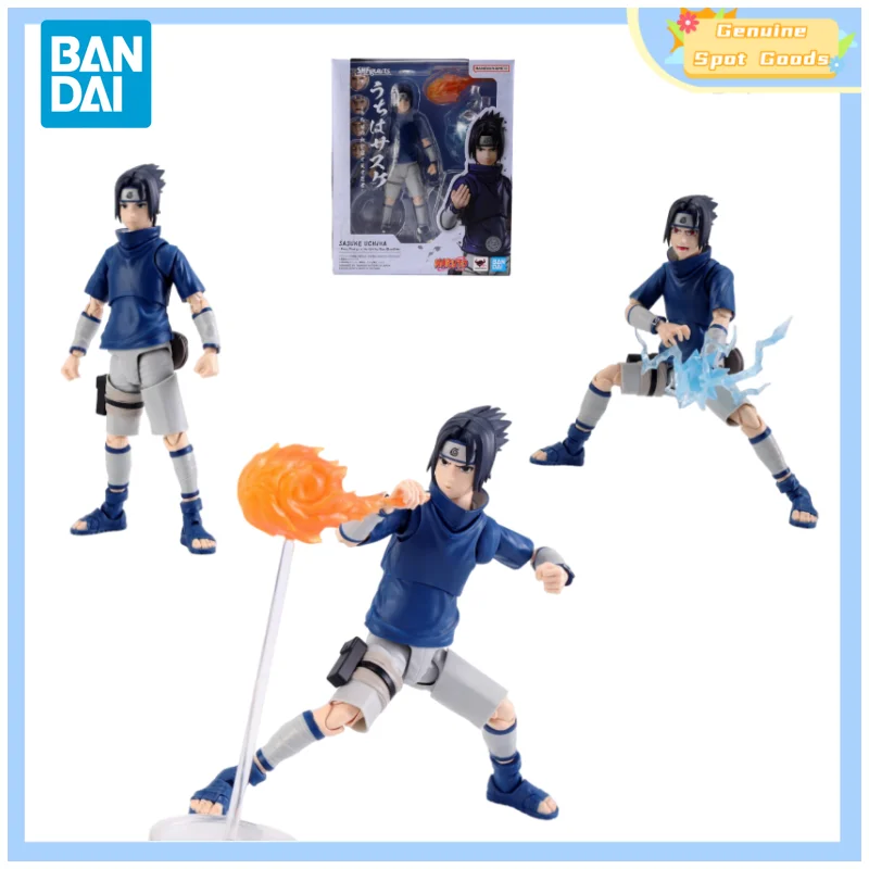 Genuine Bandai NARUTO SHF Sasuke Ninja Prodigy of The Ychiha Clan Bloodline Anime Action Figures Model Figure Toy Gift for Kid
