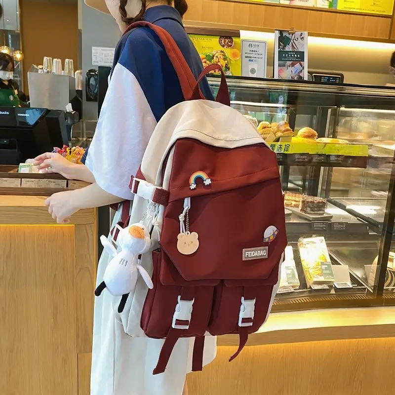 

Qyahlybz children girls kawaii backpack school bag female college students large capacity ins style backpacks for women