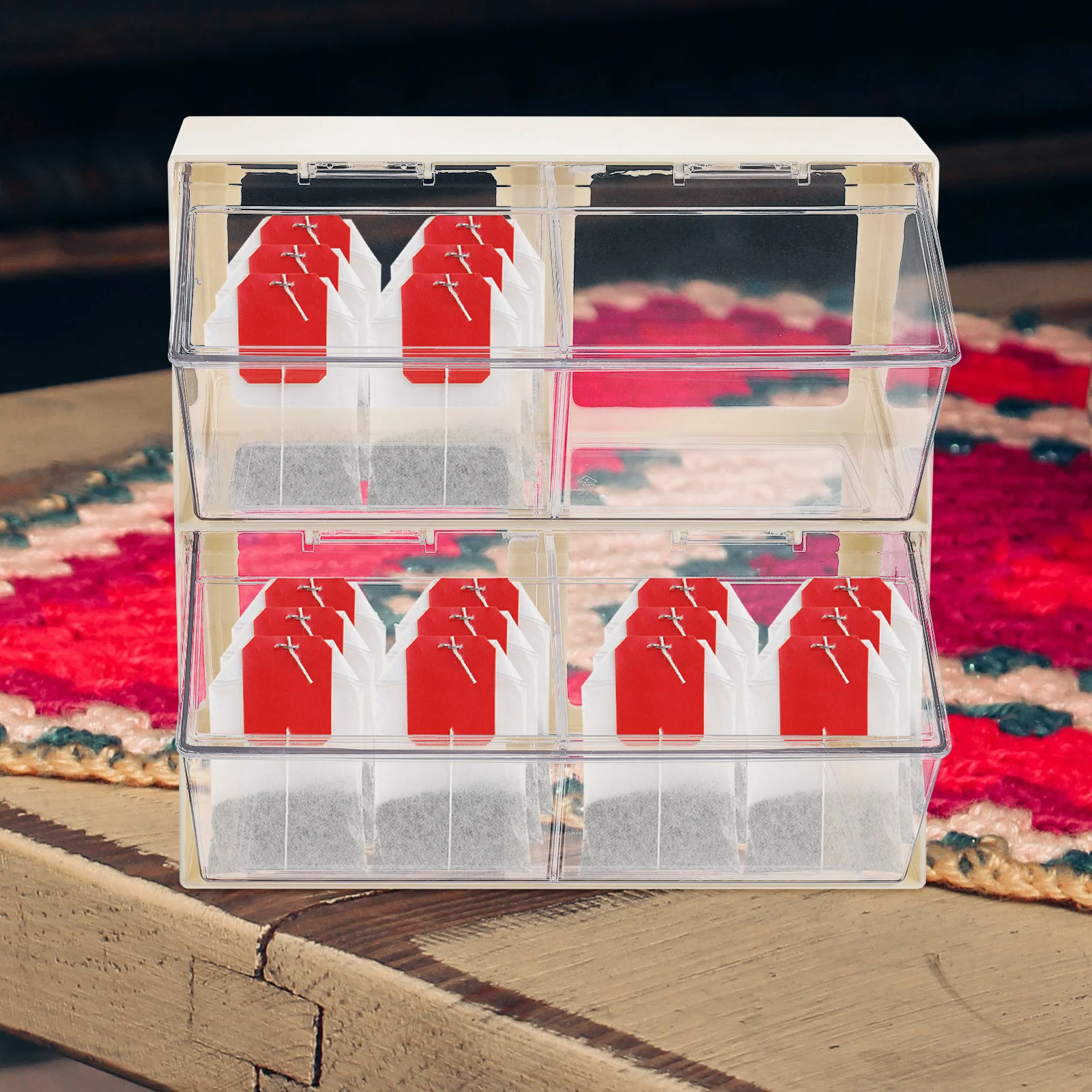 

Гостиничная чайная стойка, контейнер для пакетов, контейнер для сахара, полка, акриловая Многофункциональная офисная