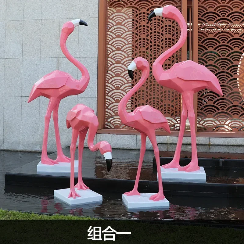 Фламинго FRP скульптура для сада