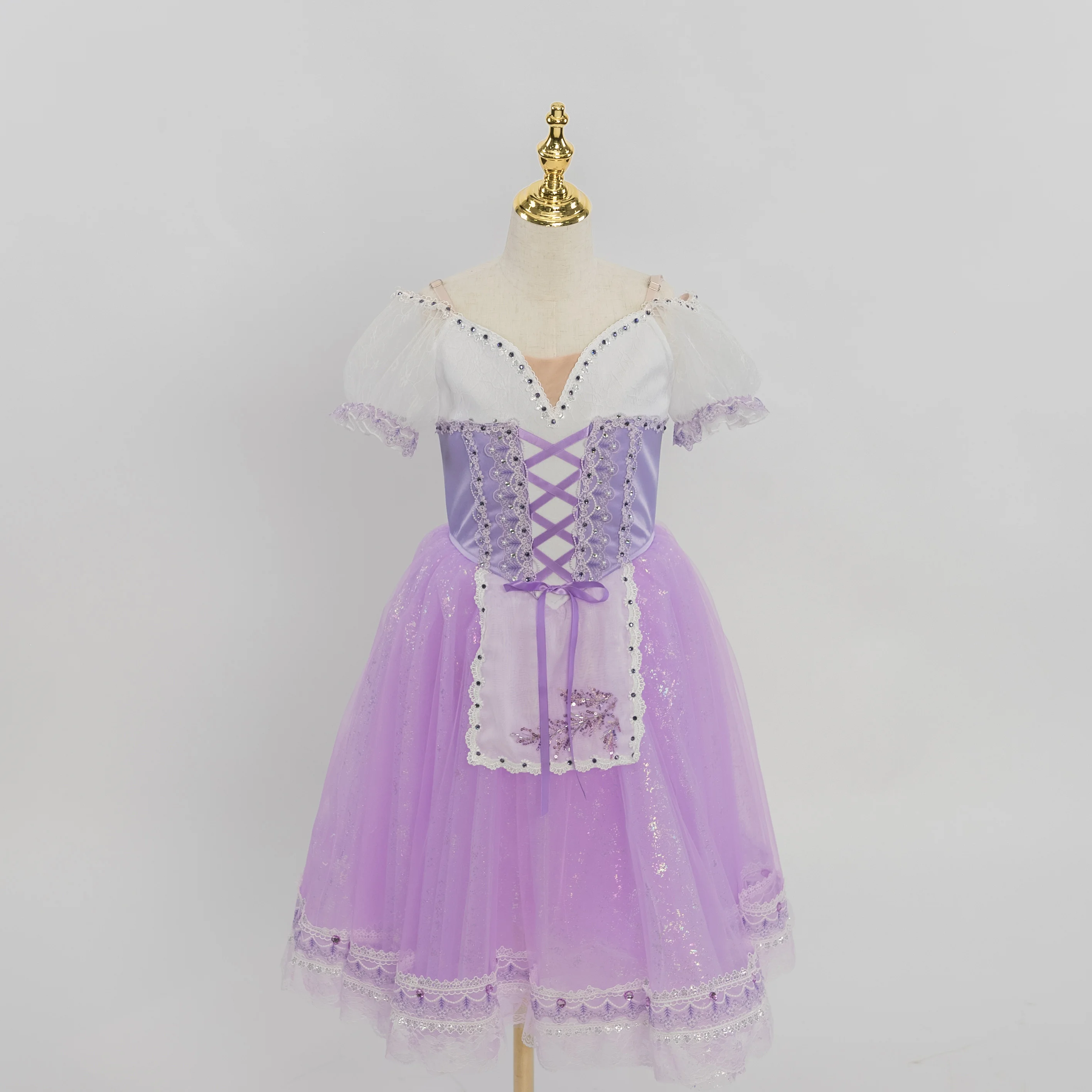 

Профессиональная индивидуальная балетная юбка Жизель не может закрыть дочь балетное платье габелии длинное платье для выступлений ярко-фиолетовое
