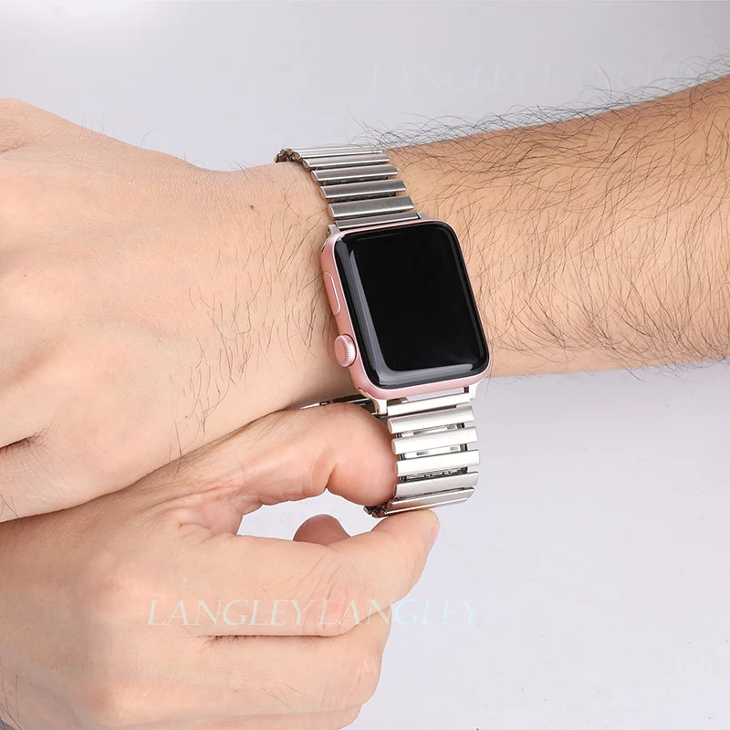 Ремешок из нержавеющей стали для Apple Watch Series 7 41 мм 45 эластичный дополнительный