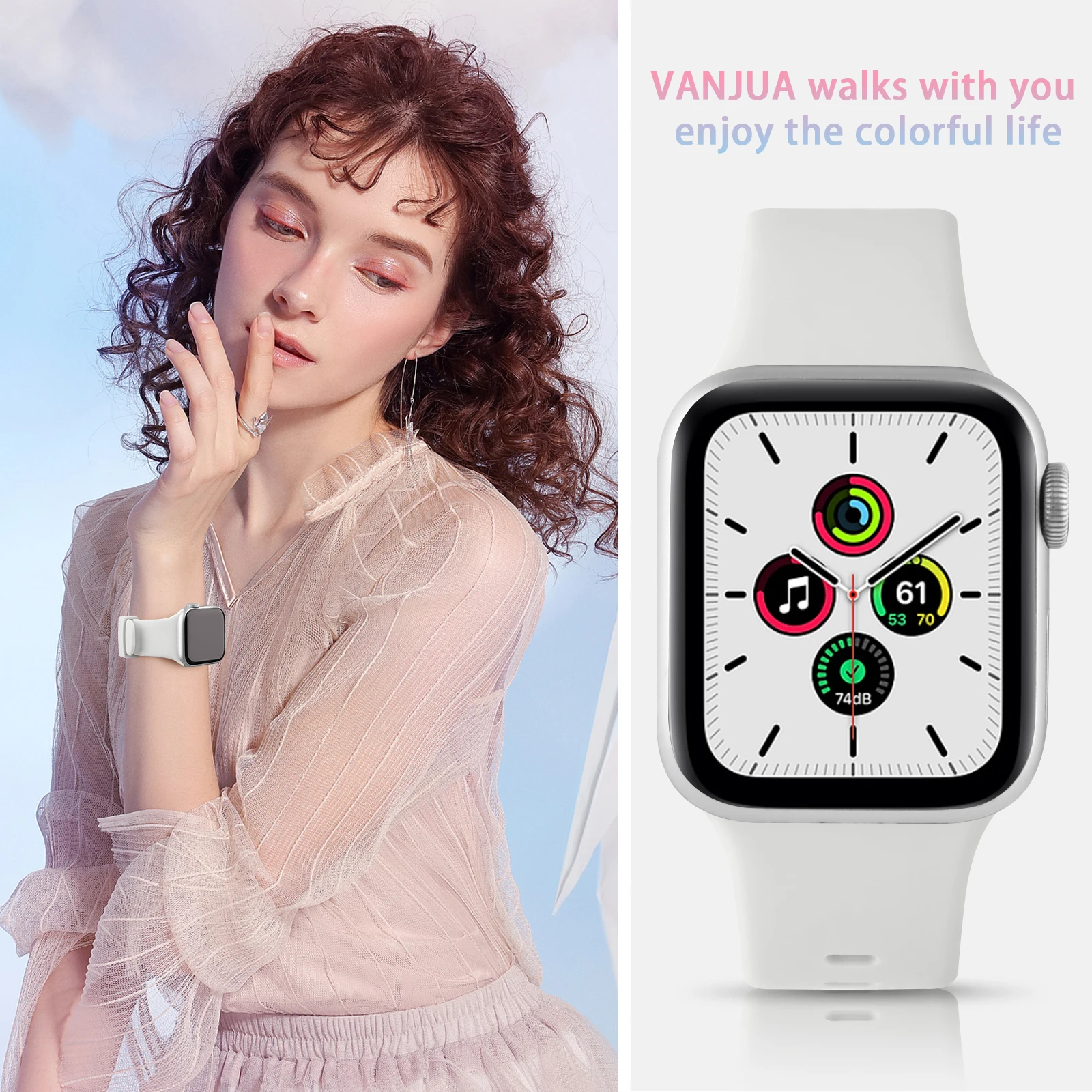 New Silicone Strap Band For Apple Watch Strap 7 6 5 4 3 2 SE 42MM 38MM 44MM 40MM Strap For iWatch 41MM 45MM Smart Watch correa