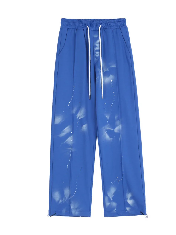 

SYUHGFA Korean Fashion Style Tie-dye Printing Solid Color Men Clothing Casual Pants 2022 Spring New Loose Temperament Pants