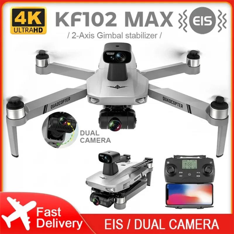 

ZUIDID KF102 Max GPS Drone 4k Profesional FPV HD Camera Drones 2-Axis Gimbal Brushless Motor RC Quadcopter VS ZLL SG906 Max Pro2