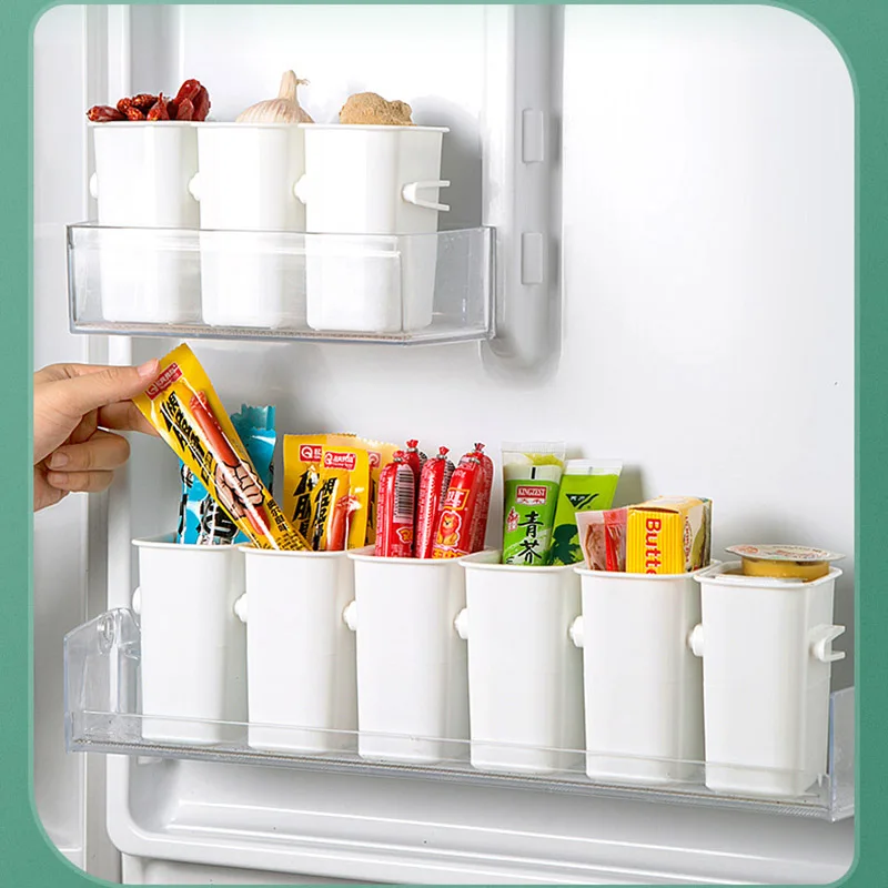 

Ящики для хранения Echome, органайзеры для боковой двери холодильника, Бытовая пластиковая канистра для хранения пищевых продуктов и классификации кухни