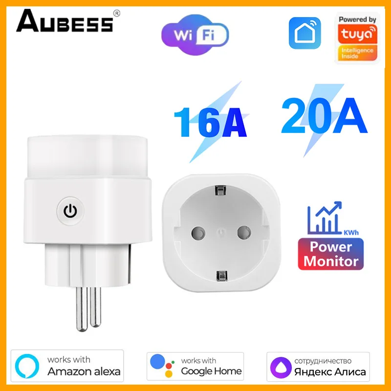 

Tuya WIFI Smart Plug EU 16A/20A Power Monitor Timer Smart Socket Voice Control Work With Alexa Google Home Alice Smart Home