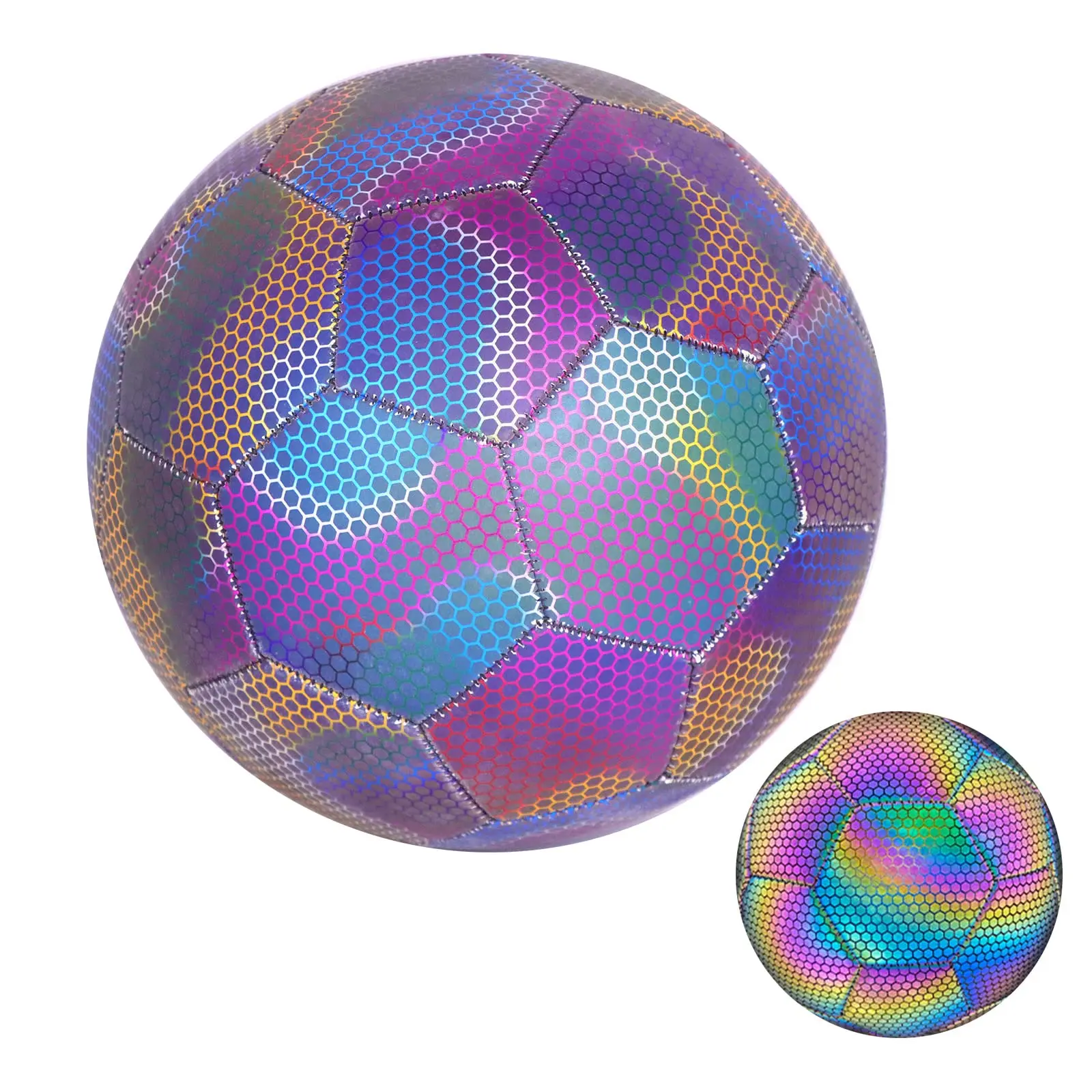

Reflective Football Holographic Footballs Camera Flash Light Up Suitable For Night Training Or Games Glow In The Dark Soccer Bal