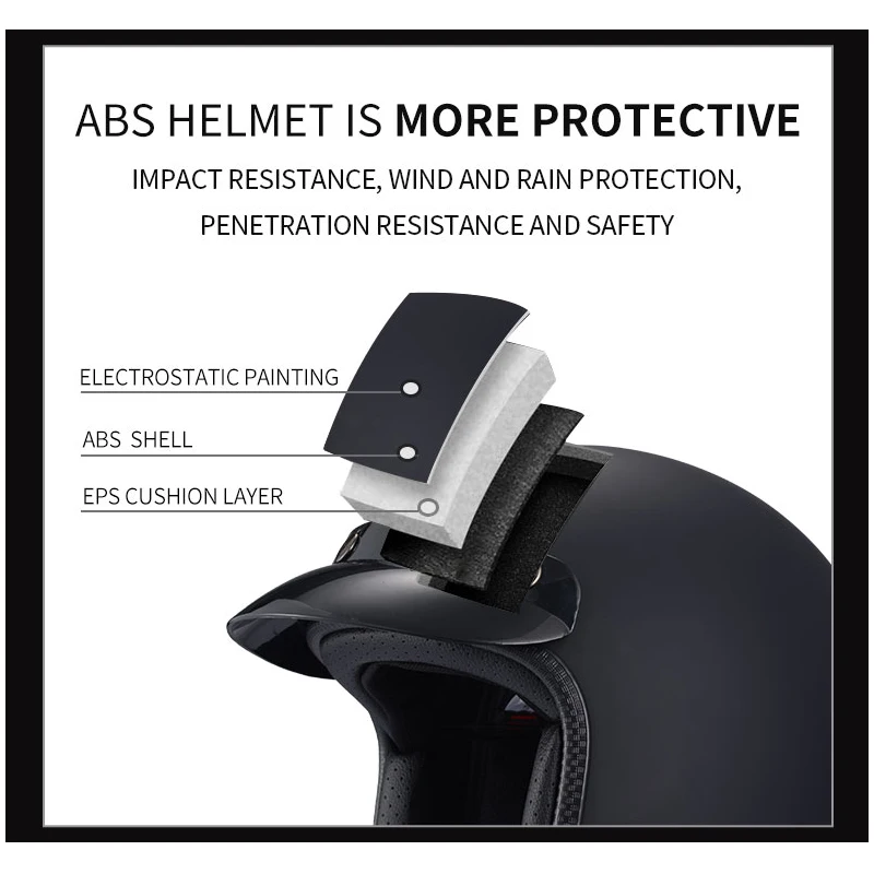 Jet Helmets Urban Style Open Face Helmet Flat Black With Vintage Goggle And Brim Moto Cruiser 3/4 motorcycle Helmet Covers enlarge