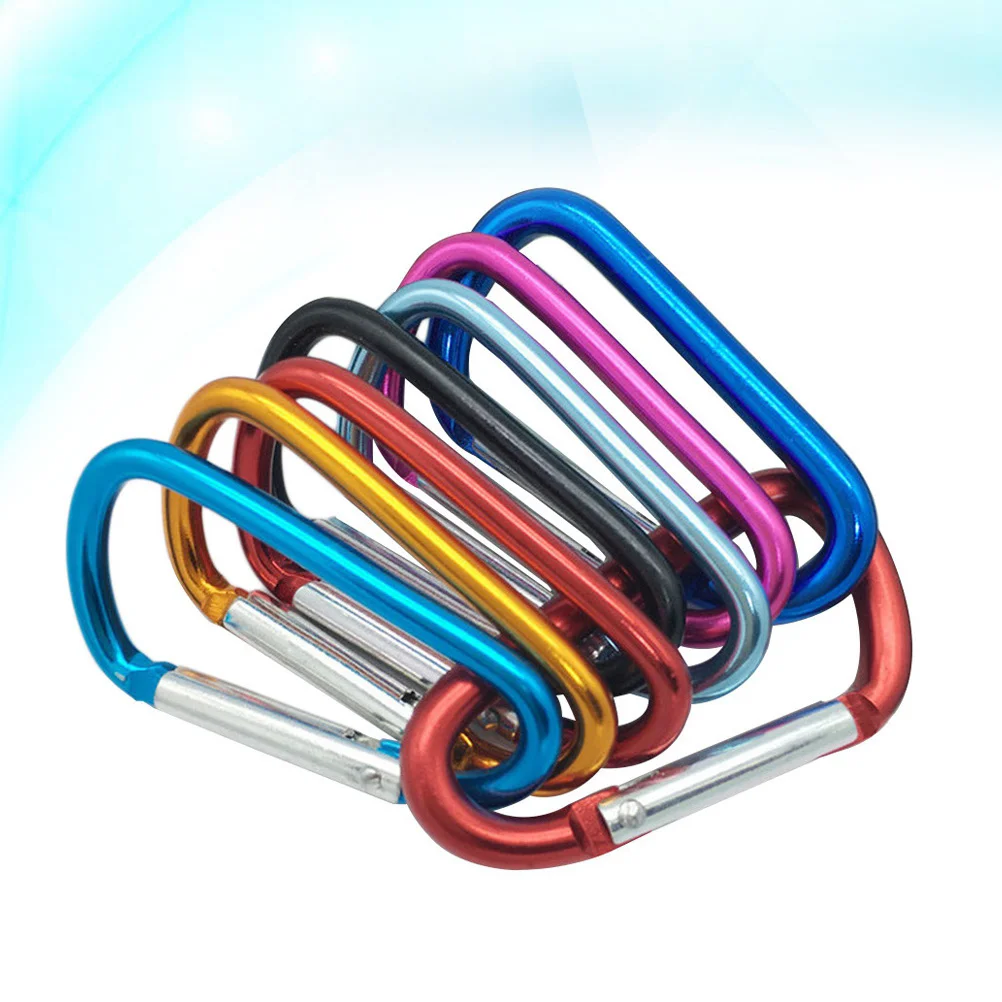 10 PCS D-Shaped Aluminum Alloy Carabiner Heavy Duty Lightweight Self Locking Snap Keychain for Outdoor Camping Climbin