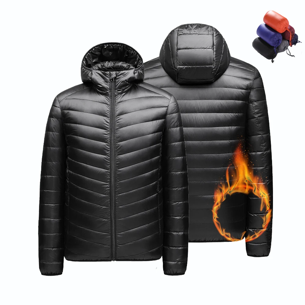 Мужской пуховик с капюшоном сверхлегкая Зимняя куртка для кемпинга треккинга