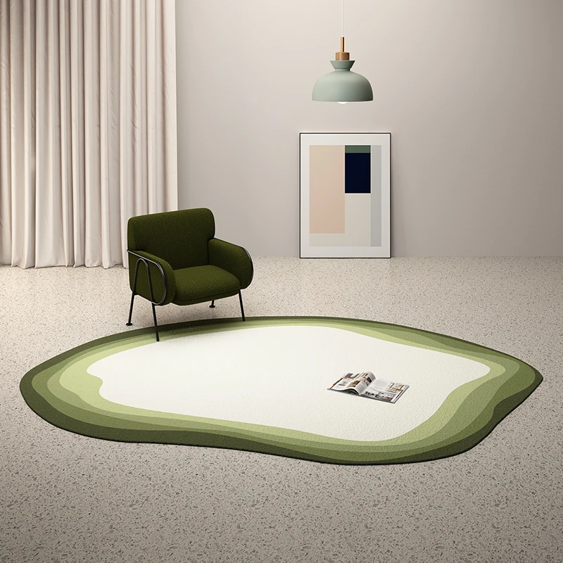 

Shaped Carpet Living Room Luxury Hall Coffee Table Floor Mat Irregular Bedroom Bedside Sofa Carpet Decor Large Area Washable Rug