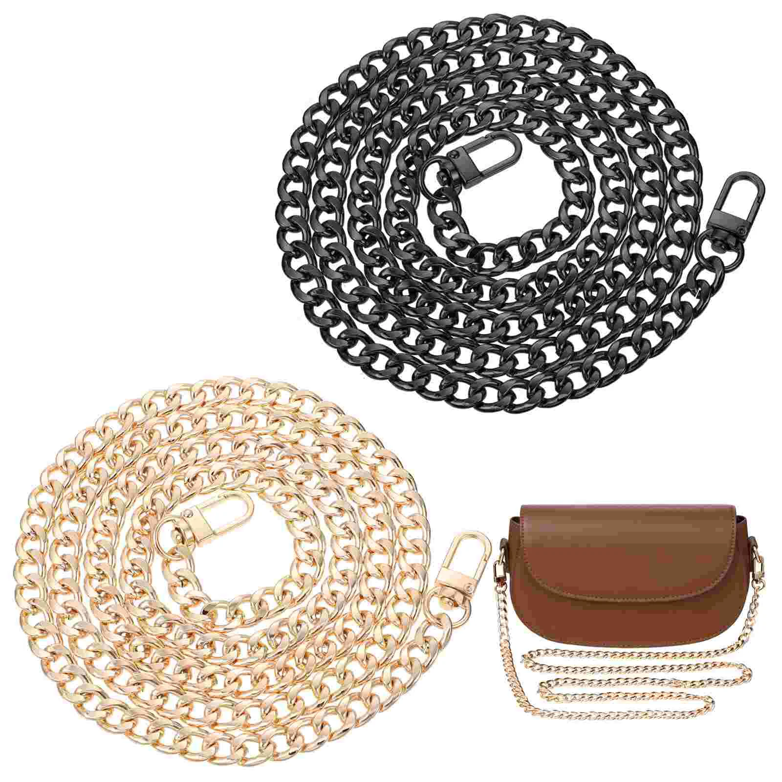 

2Pcs Cross Body Bag Chain Metal Purse Chain Bag Replacement Chain Shoulder Bag Chain