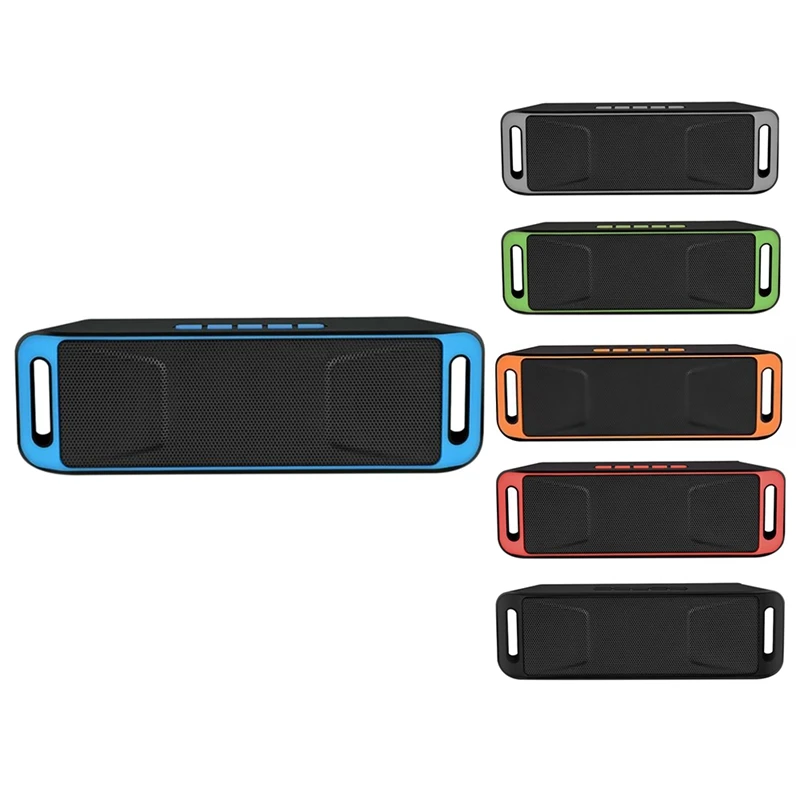 

Портативный беспроводной Bluetooth динамик TF USB FM радио встроенный микрофон двойной динамик сабвуфер