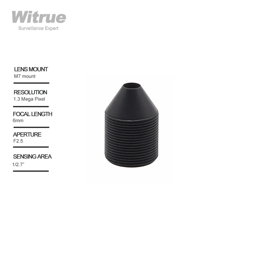 

Witrue Пинхол объектив M7 X P0.35 крепление 1,3 мегапиксельная 6 мм 1/2.7 "F2.5 для мини Камера видеонаблюдения Камера s