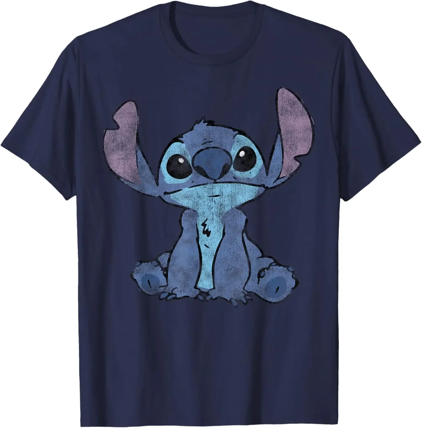 Фото Hot Fashion Casual Disney Lilo & Stitch Distressed Stitch Portrait T-Shirt S-6XL Summer №2