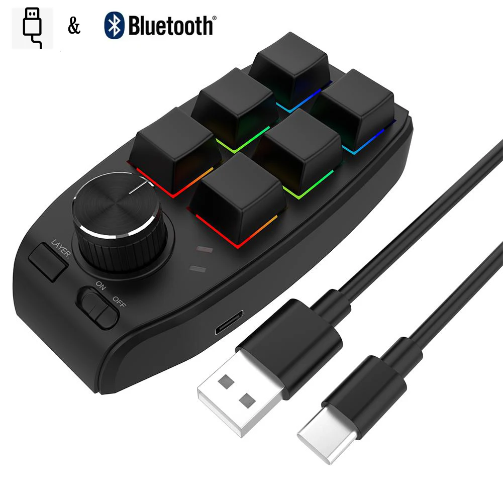Bluetooth 5.0 Macro Keyboard Programming Custom Keypad Copy Paste Mechanical Keyboard Mini Button For Hotswap Photoshop Gaming