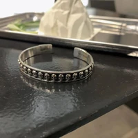 men and women s925 silver bangles skull opening domineering retro silver jewelry bracelet luxury couple birthday gift wholesale