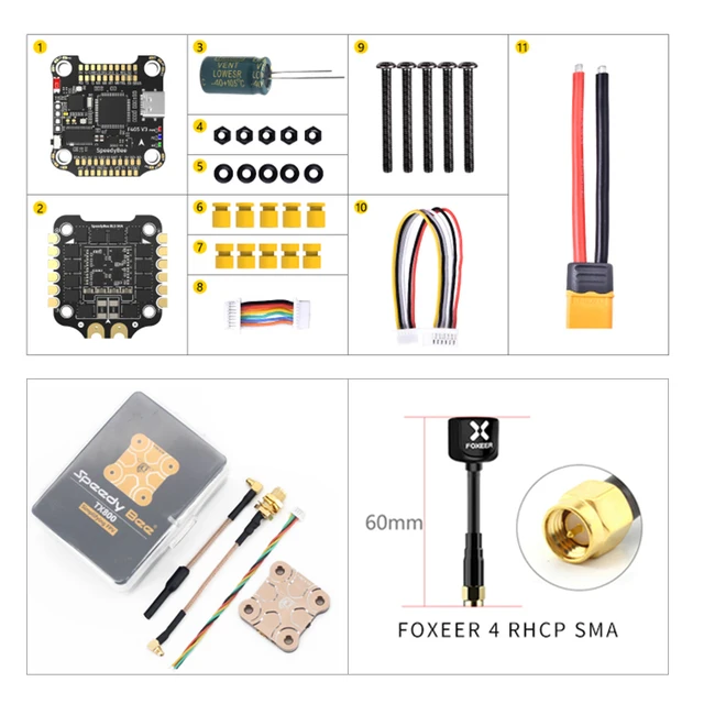 SpeedyBee F405 V3 + 50A BLS 4in1 ESC + TX800 + Foxeer 4 RHCP SMA