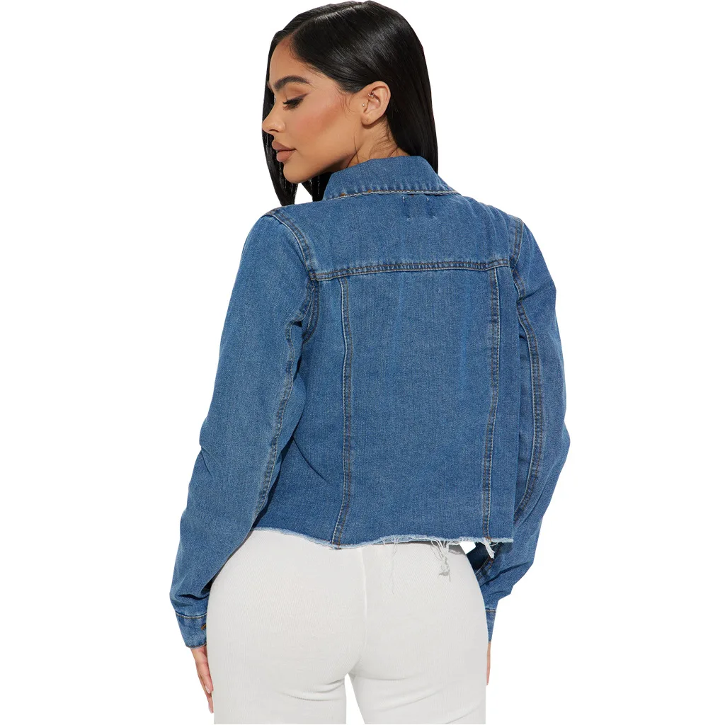 FNOCE 2023 городская мода повседневная Уличная Лоскутная джинсовая короткая куртка