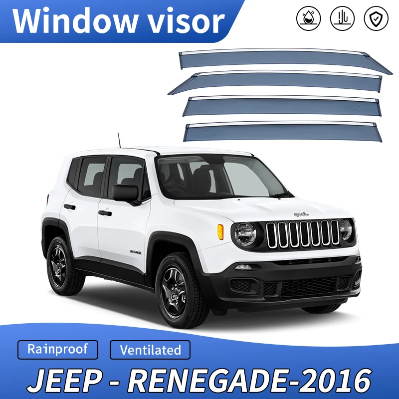 For Jeep Renegade 2016 2017 2018 2019 2020 2021 Auto Door Visor Weathershields Window Protectors Window Visor
